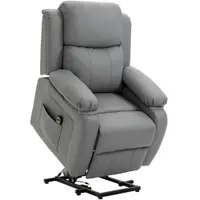 HOMCOM Fotoliu Relaxant Rabatabil la 160°, Electric cu Funcție de Ridicare, Suport pentru Picioare și Telecomandă, 76x90x105 cm, Gri | Aosom Romania