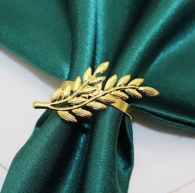 Inele de șervețel Morello - Gold Leaf M, 6 buc.