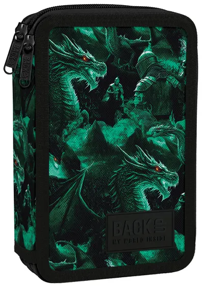 Penar cu rechizite BackUp DW - Legend Dragon, cu 2 fermoare