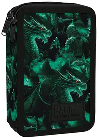 Penar cu rechizite BackUp DW - Legend Dragon, cu 2 fermoare
