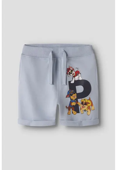 Pantaloni scurti de trening cu imprimeu Paw Patrol - Maro scortisoara/Albastru deschis