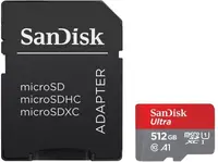 Card de Memorie MicroSDXC SanDisk, 512GB, UHS-I, Class 10, 80MB/s + Adaptor