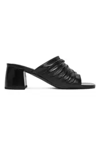 Sandale dama - piele naturala - toc clasic - negru
