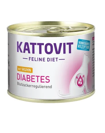 KATTOVIT Feline Diet Diabetes hrana umeda dietetica pentru pisici cu diabet, pui 185 g