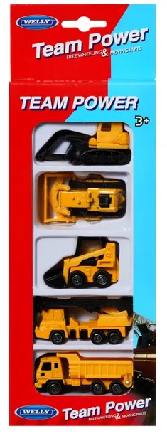 Set pentru joc Welly Team Power - Brigada de constructii, 5 piese
