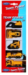 Set pentru joc Welly Team Power - Brigada de constructii, 5 piese
