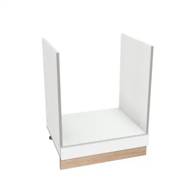 Corp inferior 60 pentru cuptor YANA, corp alb, fronturi alb + sonoma, 60x50x77 cm