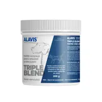 ALAVIS Triple Blend, supliment sistem articular câini, pudră ALAVIS Triple Blend, XS-XL, supliment sistem articular câini și pisici, flacon, 200g pudră