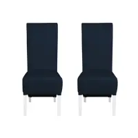 Set 2 scaune living VANESSA, picioare lemn alb, piele ecologica albastru, 47x60x110 cm