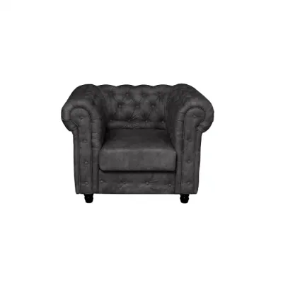 Fotoliu CHESTERFIELD cu arcuri, gri inchis, 105x90x80 cm