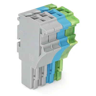 1-conductor female plug; 2.5 mm²; 4-pole; 2,50 mm²; gray, blue, green-yellow