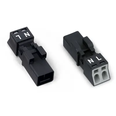 Plug; 2-pole; 1,50 mm²; black