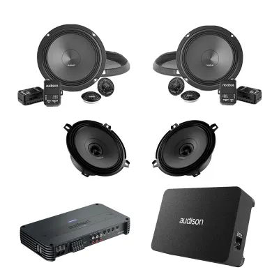 Pachet Difuzoare Auto cu subwoofer Daewoo Matiz 1998-2002 Audison Prima 1010 W