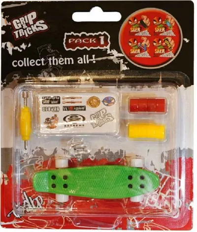 Jucarie pentru degete Grip&Trick - Penny Board, verde