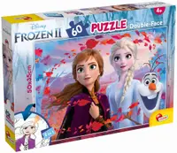Puzzle cu două fețe Lisciani de colorat din 60 piese - Regatul Înghețat 2