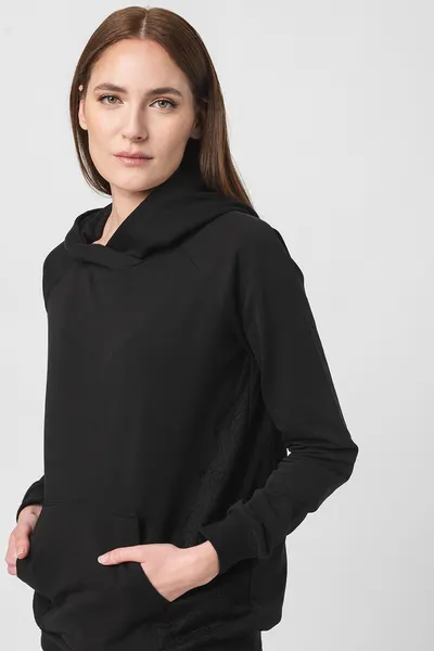 Hanorac Coton Dantela Femei Black-S