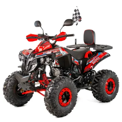 ATV XTR Varia Pro Bombardier 008 8, roti 8 inch, 125 cc, 1+1 viteze, culoare negru rosu