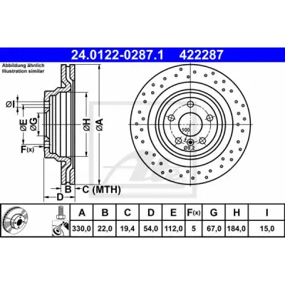 Disc frana ATE 24.0122-0287.1