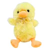 Jucărie din pluș, puișor cu fundiță, culoarea galben, 20 cm
