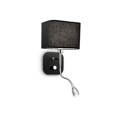 Aplica Holiday, 2 becuri, dulie E14 + LED, L:180 mm, H:400 mm, Negru