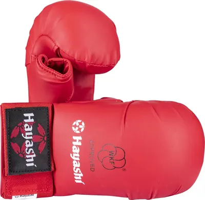 Manusi protectie pumni si degetul mare "TSUKI" aprobat de WKF, Hayashi, Rosu, XL
