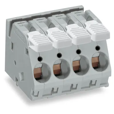 PCB terminal block; lever; 16 mm²; Pin spacing 10 mm; 2-pole; CAGE CLAMP®; commoning option; 16,00 mm²; gray