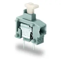 Stackable 2-conductor PCB terminal block; push-button; 0.75 mm²; Pin spacing 5/5.08 mm; 1-pole; PUSH WIRE®; 0,75 mm²; dark gray