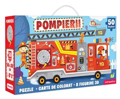 Joc educativ - Puzzle cu glitter + carte de colorat + markere + stickere Mimorello