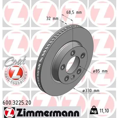 Disc frana ZIMMERMANN 600.3225.20