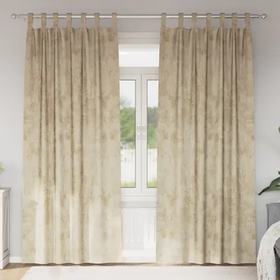 Gossi draperii din catifea 2 pcs cu ochiuri crem 245x140 cm