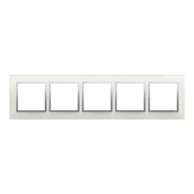 Rama cvintupla de sticla IP20/IP44(a se folosi cu DUN5 pentru IP44), ceata argintie