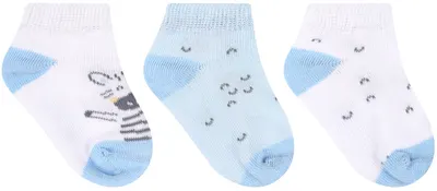 Șosete de vară pentru bebeluși KikkaBoo Stripy Friends - 1-2 ani, 3 buc