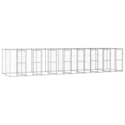 vidaXL Padoc pentru câini de exterior, 19,36 m², oțel galvanizat