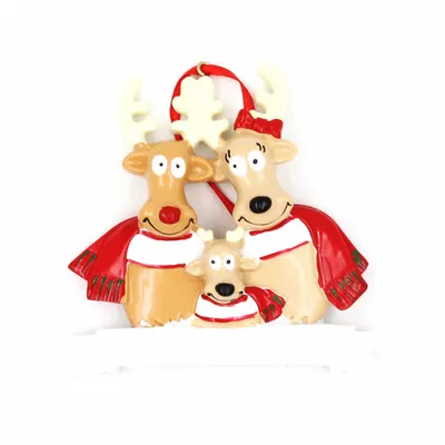 Decorațiune cu magnet - Familia de reni „Cerbescu”