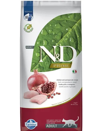 FARMINA N&D Prime Chicken & Pomegranate Adult Cat 10 kg hrana uscata pisici, cu pui si rodie