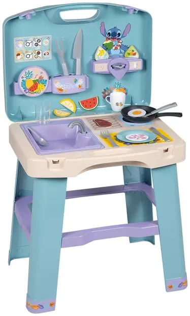Set de joacă Smoby - Bucătărie Stitch, cu 20 de accesorii