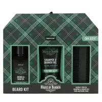 Sence Collection set pentru barba & par:Sampon&Gel de dus+Ulei+ Pieptan 100+120 ml Oak Scent