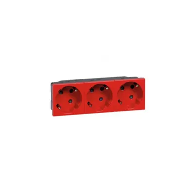Multi-support multiple priza Mosaic - 3 x 2P+E automatic terminals - tamperproof