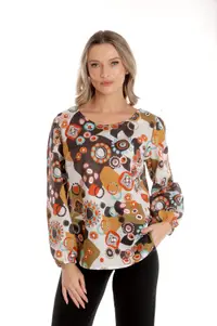 Bluza dama CP25025 multicolor stilizat, Cesy | marimea M