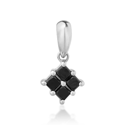 Pandantiv din aur alb cu diamante negre square de 0.405ct