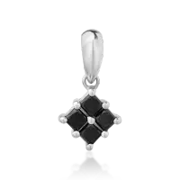 Pandantiv din aur alb cu diamante negre square de 0.405ct