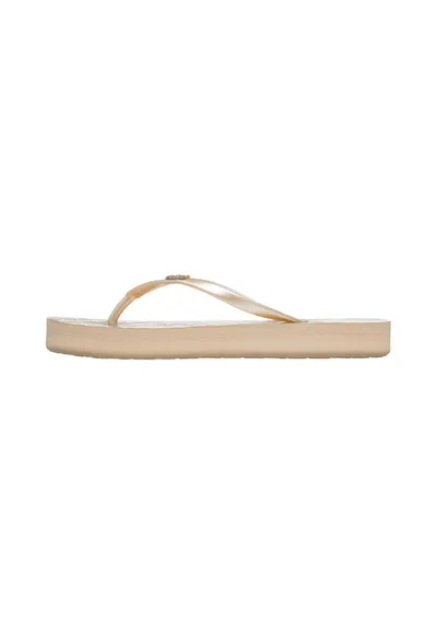 Papuci flip-flop cu logo Viva Higher - Auriu/Bej