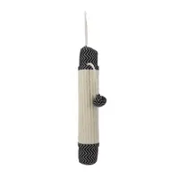 Jucărie de zgâriat și agățat cu minge, pentru pisici, 38x7x7 cm, culoarea negru
