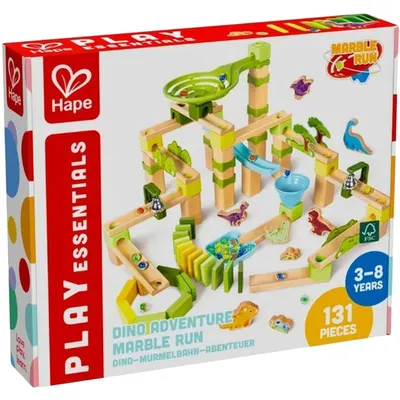 Set de joaca din lemn Hape International - Pista Dino Adventure, 131 piese