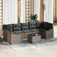 Gossi set sofa gradina cu pernute gri din ratan poli