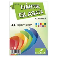 Hartie glace A4, lucioasa, 10coli/set, Ecada