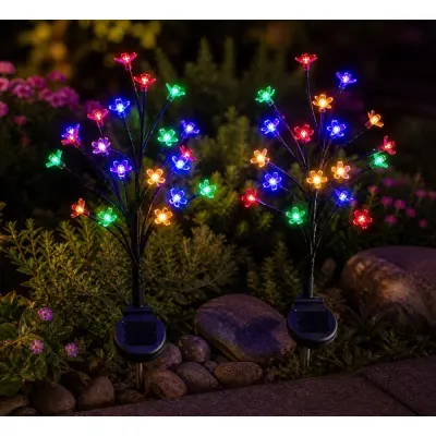 Set 2 Lampi Solare Decorative Tip Bonsai Decorativ cu LED , 60cm, Lumina Eleganta, Design Elegant si Functionare Automata