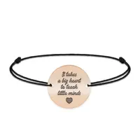 Graduatio - Bratara personalizata snur profesoara/invatatoare din argint 925 placat cu aur roz