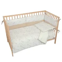 Apărătoare pentru pătuț Bimbidreams - Noe, 200 x 38 cm, White /Linen