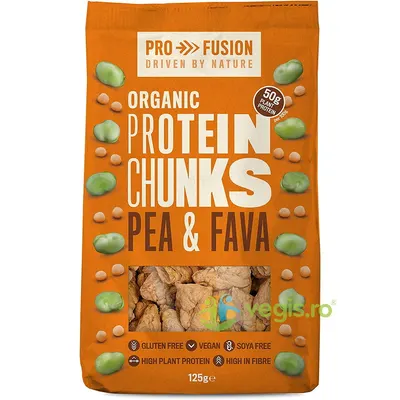 Proteina Vegetala Texturata din Mazare si Fava Bucati Mari Ecologica/Bio 125g